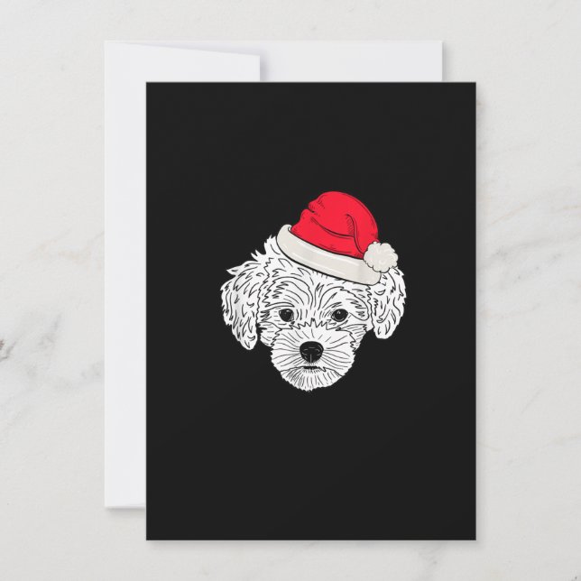 Invitación Navidades de Maltipoo Divertidos Regalos de Perro  (Anverso)