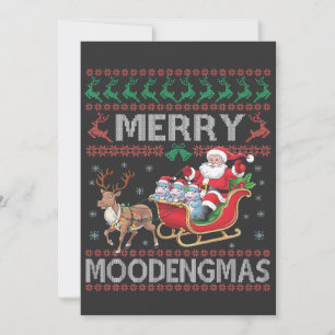 Invitación Navidades de Merry MooDengmas Moo Deng Santa Hippo