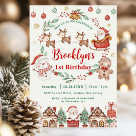 Invitación Navidades de Merry y Jolly Cumpleaños Santa Snowma
