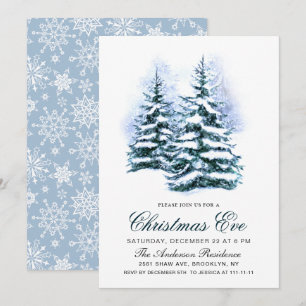 Invitación Navidades de Moda de Pino acuarela de vacaciones