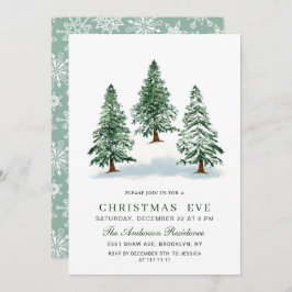 Invitación Navidades de Moda de Pino acuarela de vacaciones