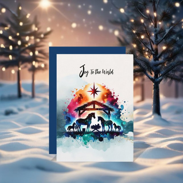 Invitación Navidades de Natividad de Caballos (Enjoy this Beautiful Christmas Horse design! Personalize with your favorite Horse Girl!
)