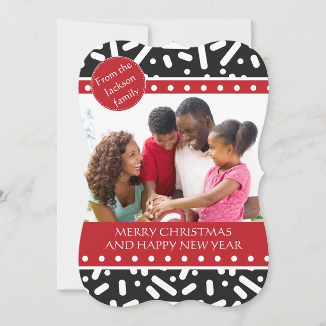 Invitación Navidades de nieve estatizados y regalos (Anverso)