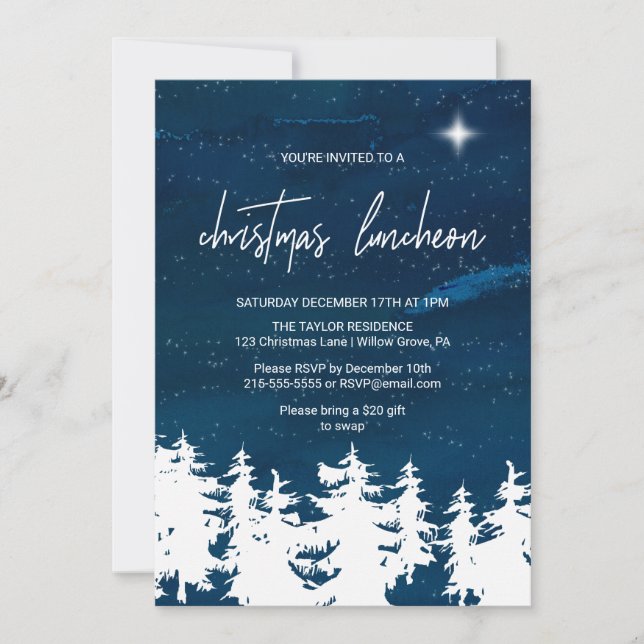 Invitación Navidades de Noche Starry Luncheon (Anverso)