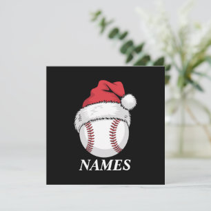 Invitación Navidades de nombres personalizados Béisbol Santa