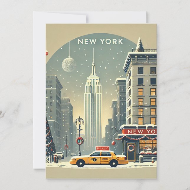Invitación Navidades de Nueva York | Festividad de la Estatua (Anverso)