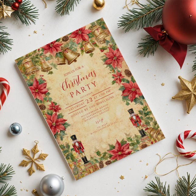 Invitación Navidades de Nutcracker Poinsettia (Subido por el creador)