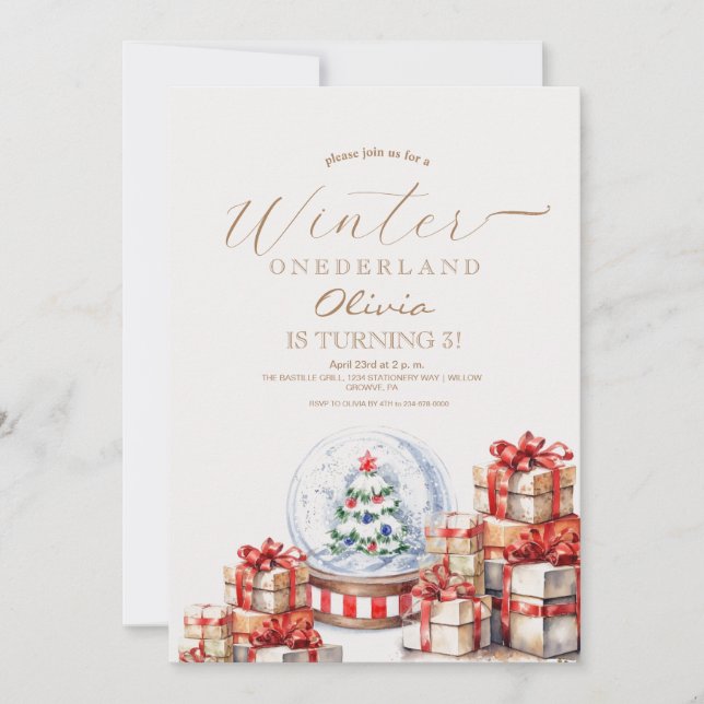 Invitación Navidades de Onederland Juguetes cumpleaños de inv (Anverso)