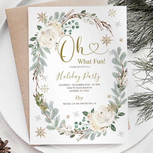 Invitación Navidades de oro blanco Fiesta de invierno de feri (Subido por el creador)