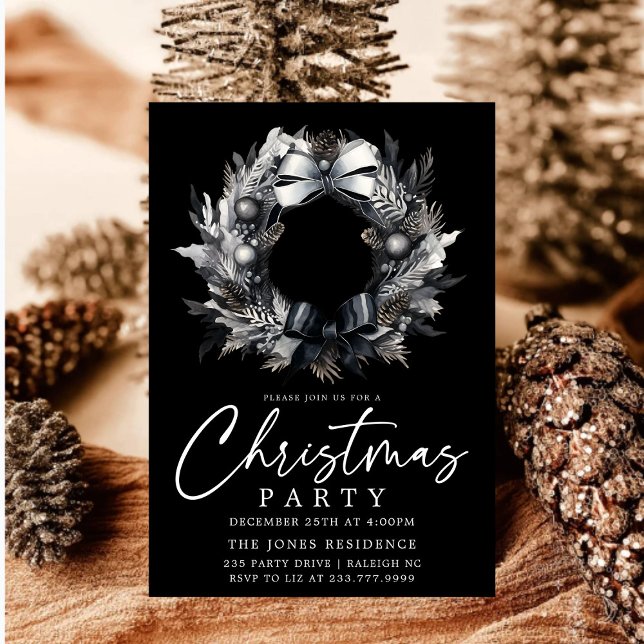 Invitación Navidades de oro blanco y negro modernos Fiesta de (Subido por el creador)