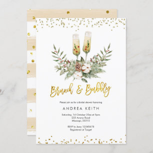 Invitación Navidades de oro Brunch and Bubbly Bridal Shower