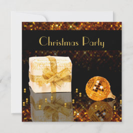 Invitación Navidades de oro chisporroteantes