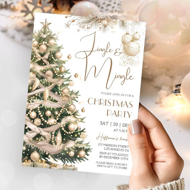 Invitación Navidades de oro elegantes y castillos (Subido por el creador)