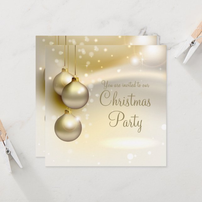 Invitación Navidades de oro golpean a Fiesta de Navidades de  (Anverso/Reverso In Situ)