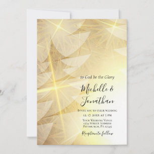 Invitación Navidades de oro moderno estrellas Boda cristiano