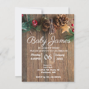Invitación Navidades de país ruso Baby Shower