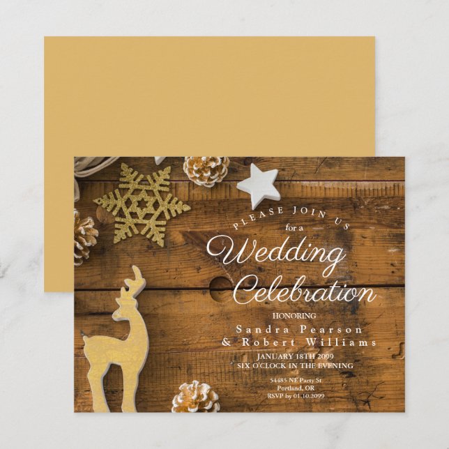 Invitación Navidades de países rusos Boda Estrella del Cerebr (Anverso / Reverso)