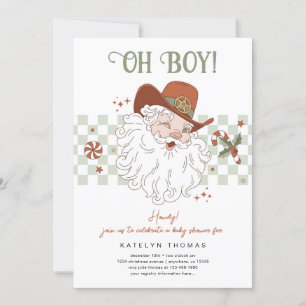 Invitación Navidades de países Santa Baby Shower