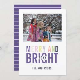 Invitación Navidades de paleta ultravioleta saludando foto