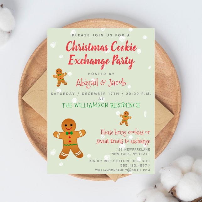 Invitación Navidades de pan de jengibre Fiesta de intercambio (Subido por el creador)