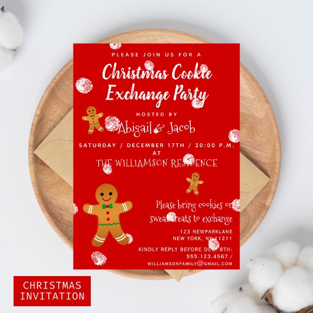 Invitación Navidades de pan de jengibre Fiesta de intercambio (Subido por el creador)