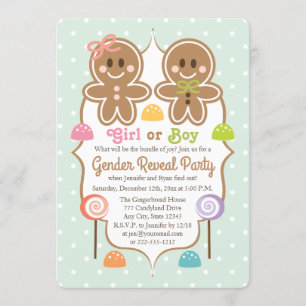 Invitación Navidades de pan de jengibre Fiesta revelador de g