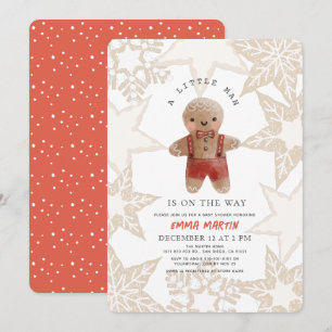 Invitación Navidades de pan de jengibre Holiday Boy Baby Show