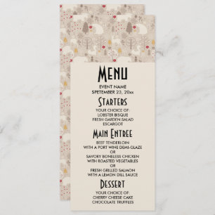 Invitación Navidades de patrones nórdicos de animales de la T