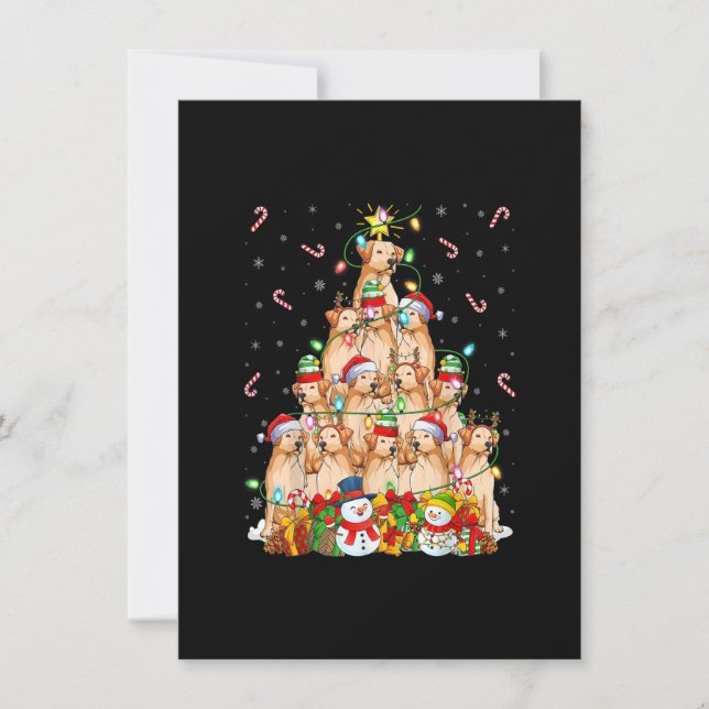 Invitación Navidades de perro de Santa Golden Retriever de Xm (Anverso)