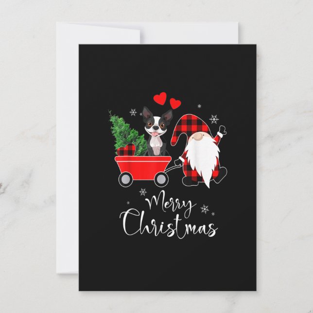 Invitación Navidades de Perro Terrible de Boston con Santa Ha (Anverso)