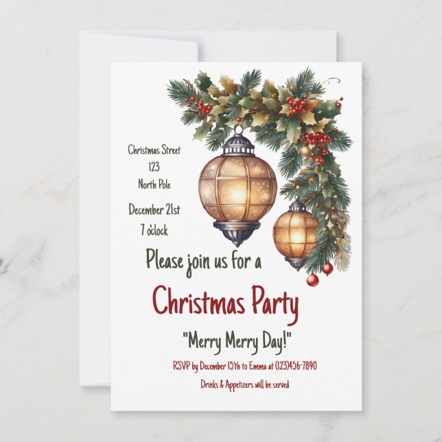 Invitación Navidades de personalizable invitan (Anverso)