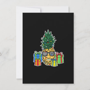 Invitación Navidades de piña iluminan a mujeres hombres hawai