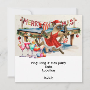 Invitación Navidades de Ping Pong temáticos para amantes de g