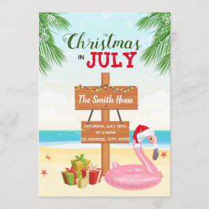 Invitación Navidades de playa invitados en julio