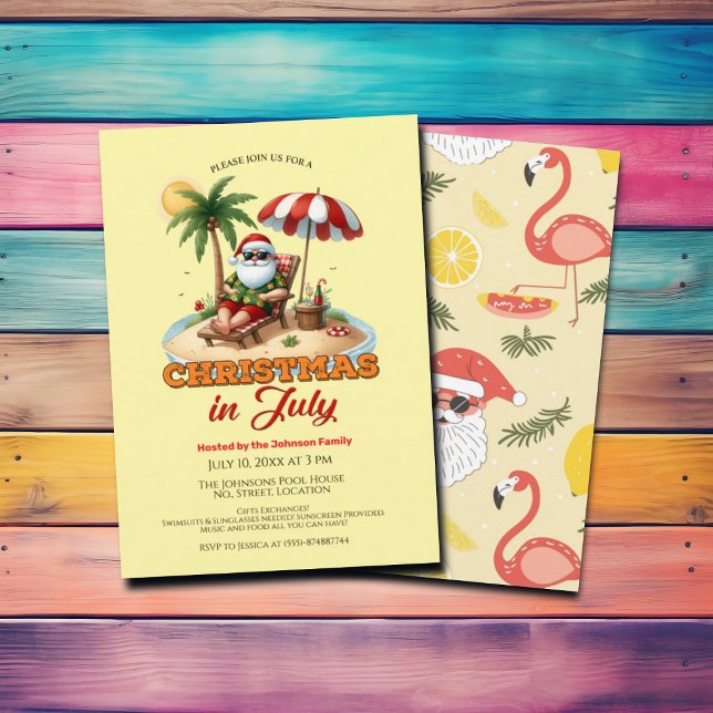 Invitación Navidades de playa tropical y Santa  en julio Fies (Subido por el creador)