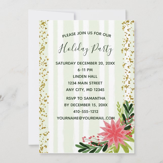 Invitación Navidades de Poinsettia (Anverso)