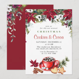 Invitación Navidades de Poinsettia Cookies y Fiesta de la Nav