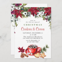 Navidades de Poinsettia Cookies y Fiesta de la Nav