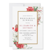 Navidades de Poinsettias Gold Holly Ensayo de cena