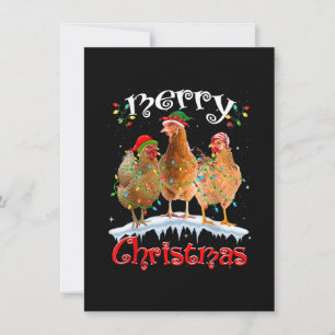 Invitación Navidades de pollo iluminan pollo con navidad