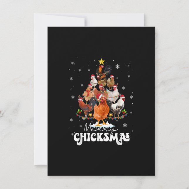 Invitación Navidades de pollo Merry Chickmas Santa Claus Gorr (Anverso)