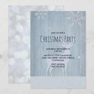 Invitación Navidades de renos azules rusos