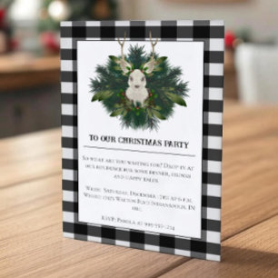 Invitación Navidades de renos festivos de búfalo