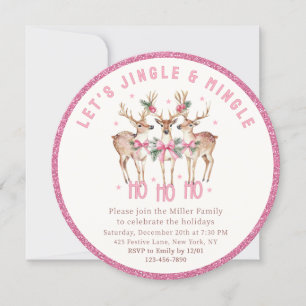Invitación Navidades de renos Jingle y Fiesta festivo de ming