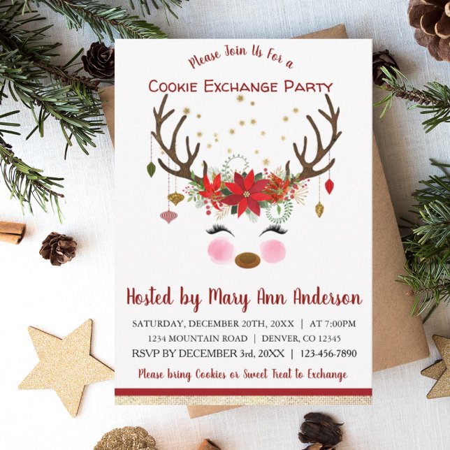 Invitación Navidades de renos malcriados Fiesta de intercambi (Subido por el creador)