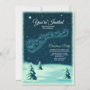 Invitación Navidades de renos sacan a Fiesta de Santa Claus