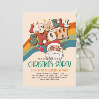 Invitación Navidades de Retro Groovy fiesta navideña