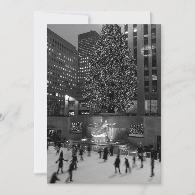 Invitación Navidades de Rockefeller | En blanco (Anverso)