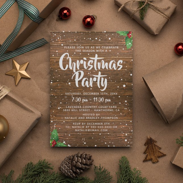 Invitación Navidades de Rustic Country Business Company Fiest (Subido por el creador)