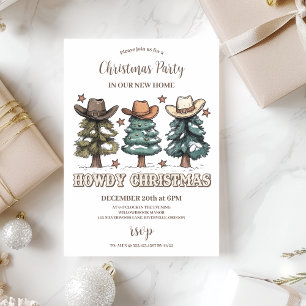 Invitación Navidades de Rustic Howdy Gorra